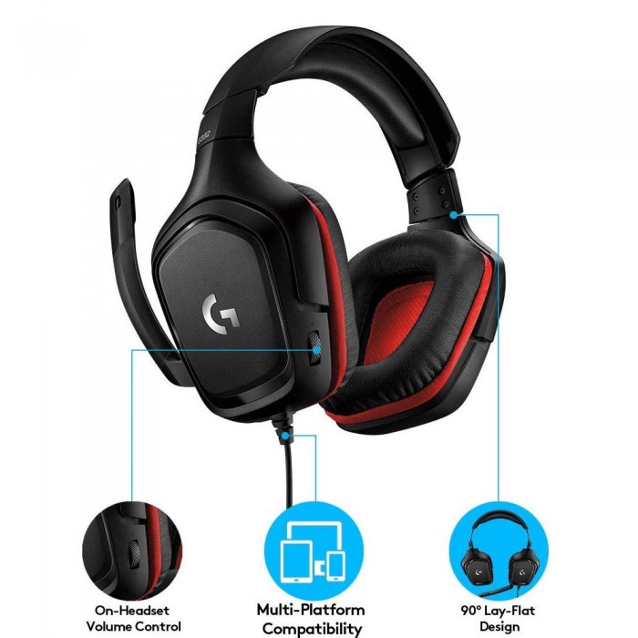 Headset Logitech G332 Μαύρο 981-000757