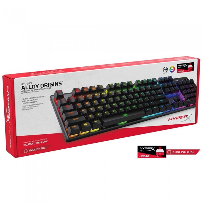 Πληκτρολόγιο HyperX Alloy Origins RGB Mechanical Red Switches US Layout HX-KB6RDX-US