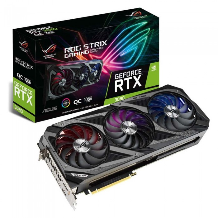 Κάρτα Γραφικών Asus GeForce ROG Strix RTX 3080 10GB OC GDDR6X 90YV0FA1-M0NM00 