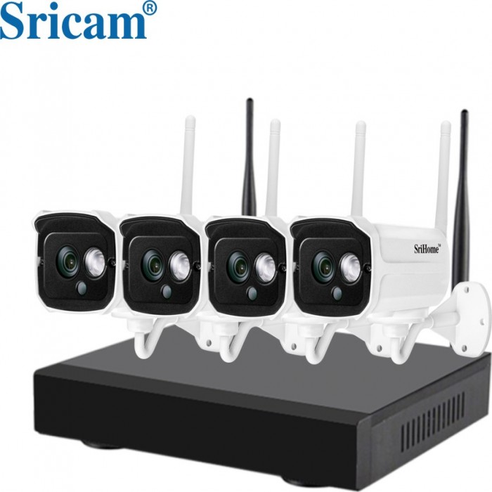 Ολοκληρωμένο συστήματα CCTV SRIHOME NVS001 με καταγραφικό & 4 ασύρματες κάμερες FULL HD 1080 