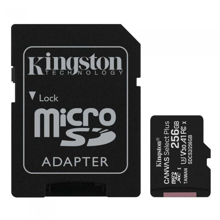 Κάρτα Μνήμης Kingston MicroSDXC Class 10 Canvas Select Plus 100R A1 256GB + SD Adapter SDCS2/256GB
