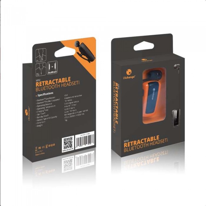 Ακουστικά handsfree bluetooth iXchange UA-25XB Πορτοκαλί