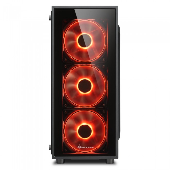 Case Midi Tower Sharkoon TG4 Red