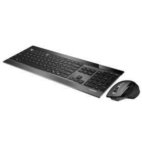 Ασύρματο Πληκτρολόγιο-Ποντίκι Rapoo 9900M Ultra-slim US Layout Black 19355