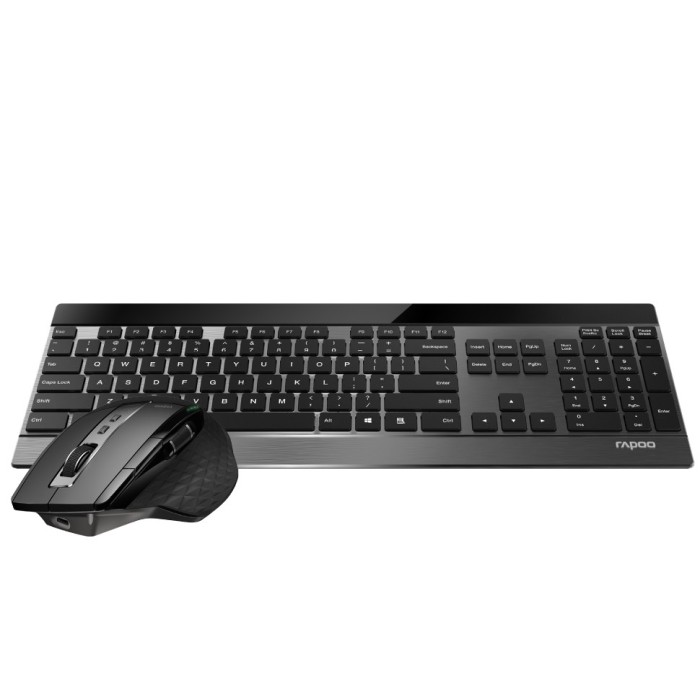 Ασύρματο Πληκτρολόγιο-Ποντίκι Rapoo 9900M Ultra-slim US Layout Black 19355