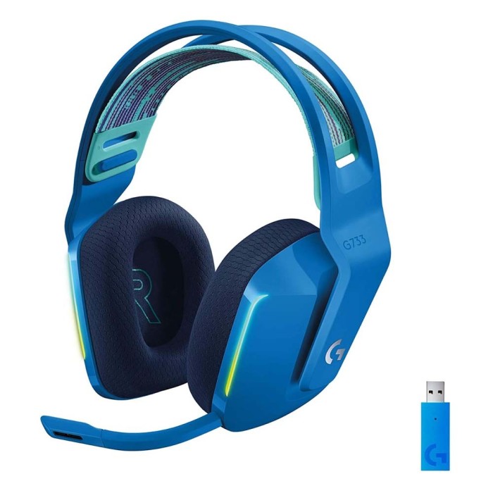 Ασύρματο Headset Headset Logitech G733 7.1 LightSpeed RGB Μπλε 981-000943