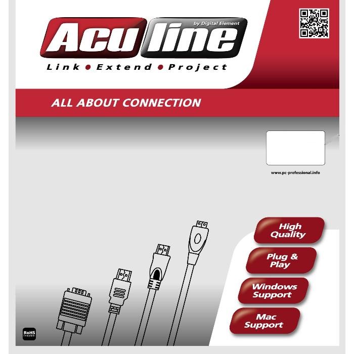 Καλώδιο HDMI Aculine HDMI-001 Male-Male 1 μέτρο κόκκινο