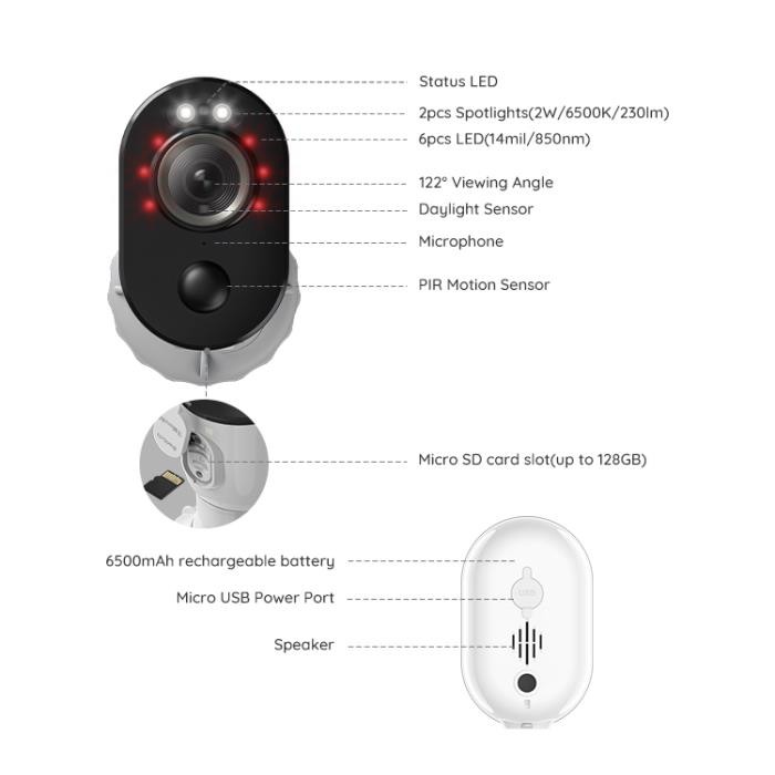Ασύρματη IP Battery Camera Reolink Argus 3 Pro QHD αδιάβροχη εξωτερικού χώρου με νυχτερινή λήψη