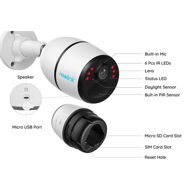 Ασύρματη IP Battery Camera Reolink GO Plus 4G QHD αδιάβροχη εξωτερικού χώρου με νυχτερινή λήψη