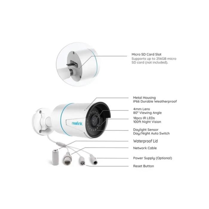 Ενσύρματη IP Camera Reolink RLC-510A Full HD+ αδιάβροχη εξωτερικού χώρου με νυχτερινή λήψη