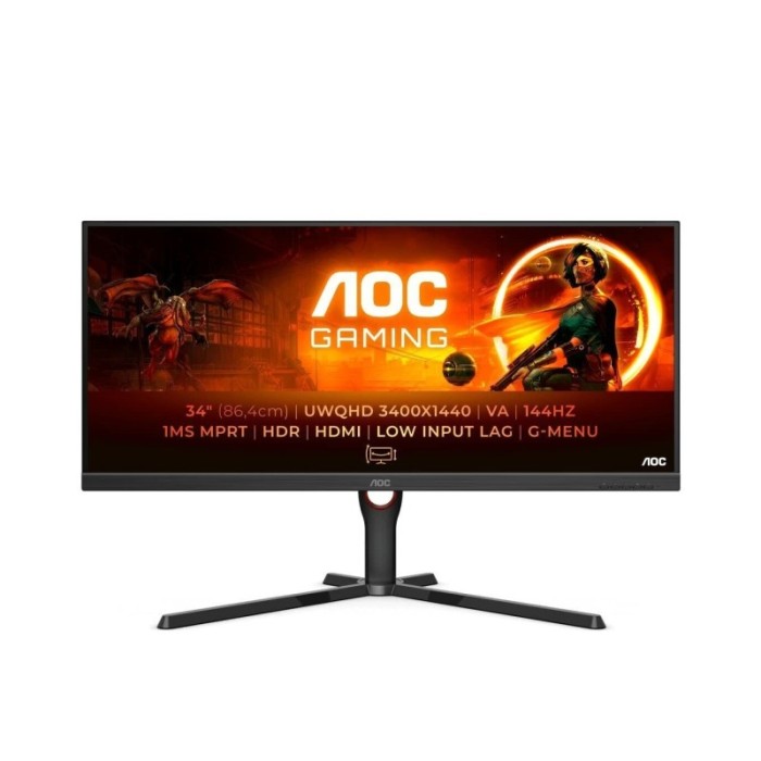 Oθόνη AOC U34G3XM/EU VA 34" WQHD LED 144Hz