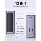 Docking Station Ugreen CM555 USB-C με HDMI/DisplayPort 4K PD Ethernet και συνδεση 3 Οθονών 