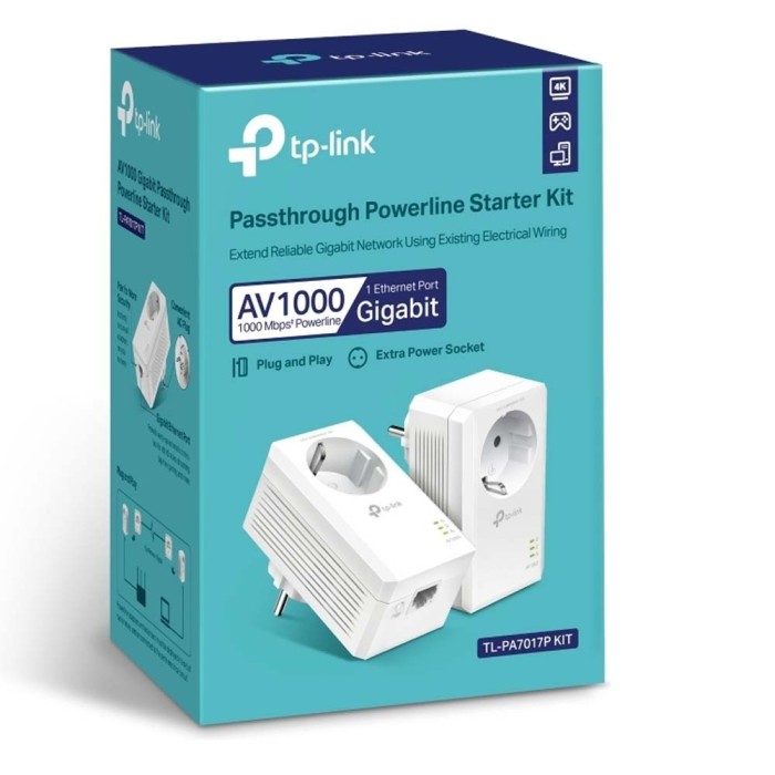 Tp-Link TL-PA7017P Διπλό Powerline V4 Passthrough