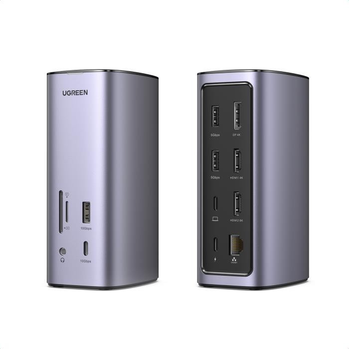 Docking Station Ugreen CM555 USB-C με HDMI/DisplayPort 4K PD Ethernet και συνδεση 3 Οθονών
