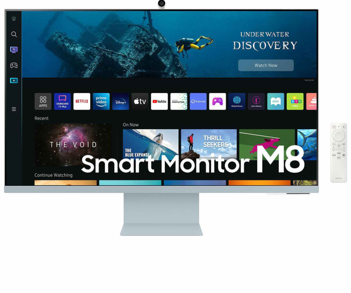 Smart Oθόνη Samsung Μ80B M8 VA HDR 32" 4K 60Hz S32BM80BUU με Web Κάμερα και Ηχεία