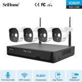 Ολοκληρωμένο συστήματα CCTV SRIHOME NVS002 με καταγραφικό & 4 ασύρματες κάμερες FULL HD 1080 