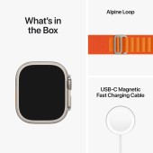 Smartwatch Apple Watch Ultra Titanium 49mm με eSIM Πορτοκαλί MNHH3GKA