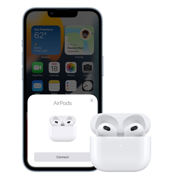 Ασύρματα Ακουστικά Bluetooth Apple AirPods 3rd Generation με θήκη φόρτισης Lighting Charge Λευκό MPNY3ZM/A