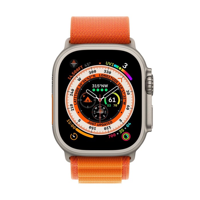 Smartwatch Apple Watch Ultra Titanium 49mm με eSIM Πορτοκαλί MNHH3GKA